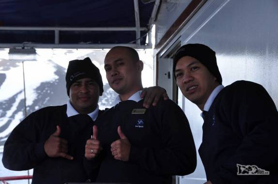 Nossos amigos tripulantes do Sea Spirit, em Deception Island, na Antártida